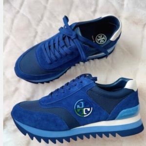 Tory Burch Sawtooth Logo Trainer Sneaker Navy Blue
